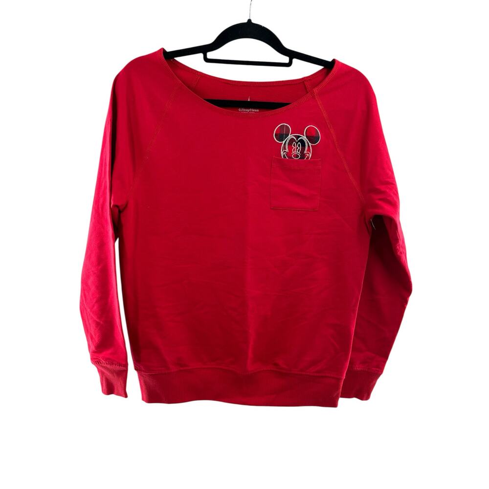 Disney Parks Mickey Mouse Long Sleeve Red Shirt Women's Size Small